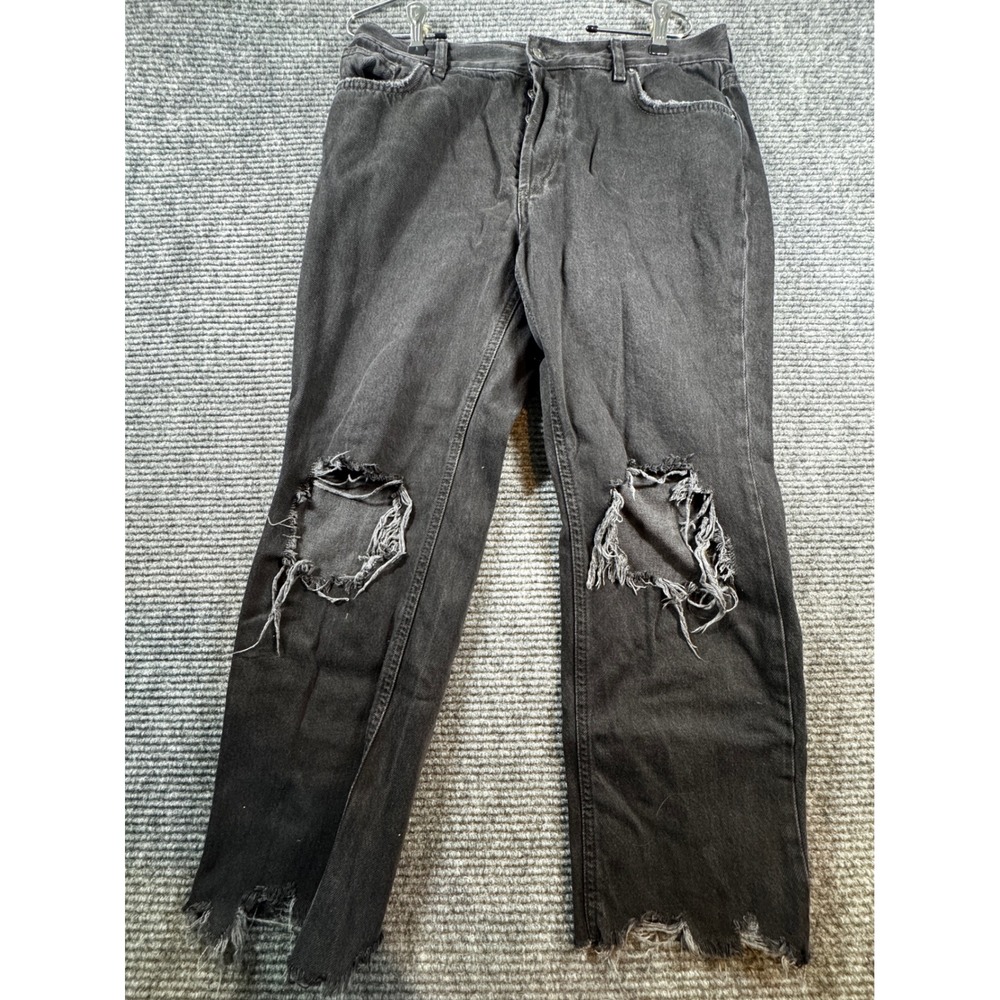 We The Free Jeans Womens 29 Black Tapered Boggy Boyfriend Distressed Free People